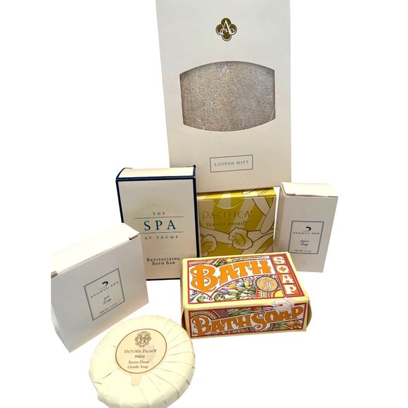 Mini Travel Soap Lot Luxury Italy Spa Hotel Facial Body Scrubber Vanilla Set NEW - Picture 2 of 13